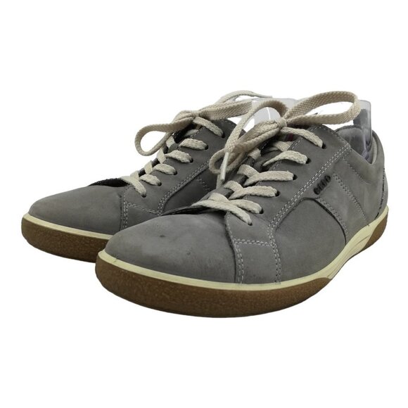 Ecco Chase Gray Leather Tie Up Lace Low Top Sneakers Size EU 39 US 8 8.5 Comfort - Picture 1 of 12